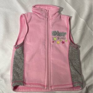 Mon Petit Pink‎ and Gray Fleece Vest Size 18 Months